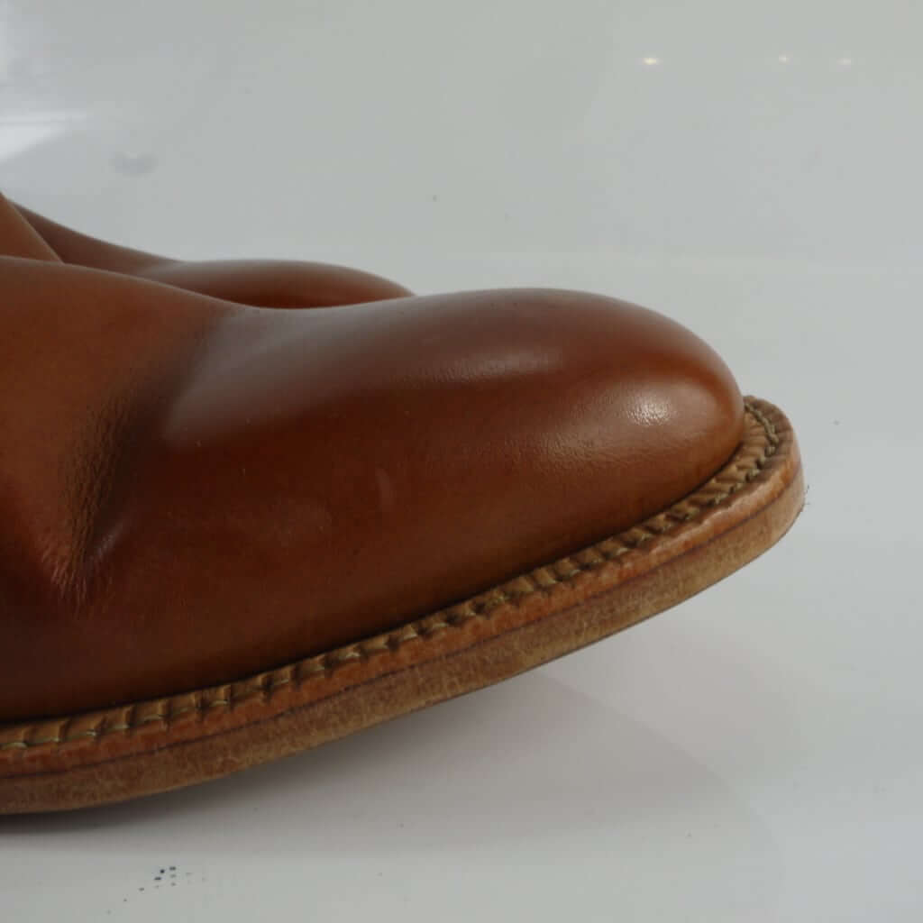 “手工焦糖色凹折效果查卡短靴”