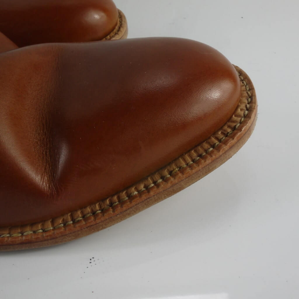 “手工焦糖色凹折效果查卡短靴”