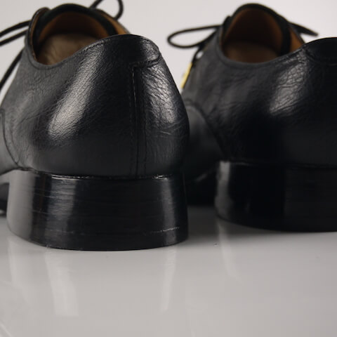 女用黑色拼接德比皮鞋