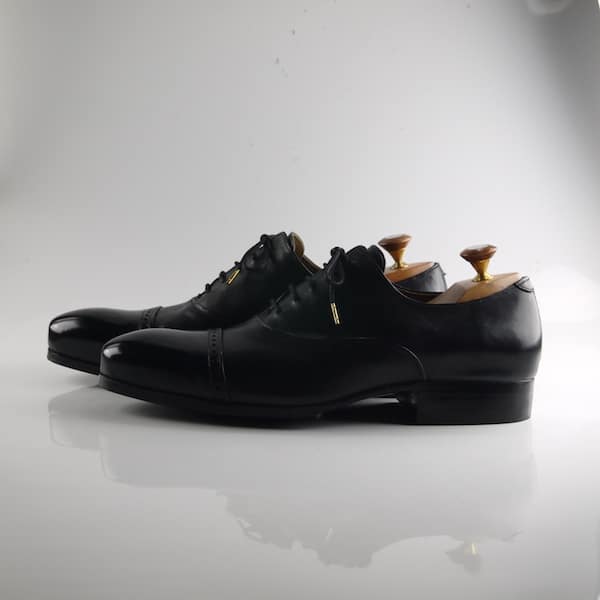 黑色羊皮舒適牛津紳士鞋