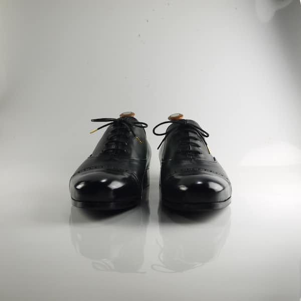 黑色羊皮舒適牛津紳士鞋
